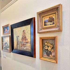 Vintage Lola Ades 3D Original Painting Potted Yellow Roses